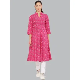 EZIS FASHION Women Pink Paisley Printed Anarkali Kurta-picture-35