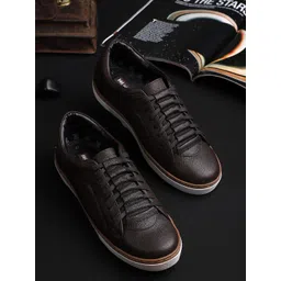 EZOK Men Brown Leather Sneakers-picture-35