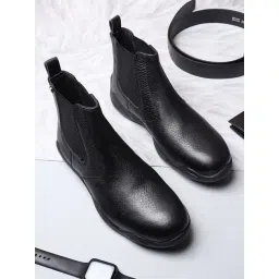 EZOK Men's Black Chelsea Boots-picture-42
