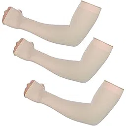 ezving Arm Sleeves,Women Men Warmer Compression Gloves Arm Covers UV Protective UPF 50 Sports Running Golfing Driving, Fishing, Hiking Basketball Football Tattoo Sleeve for Biking, Gardening (Beige 3 Pairs)-picture-54