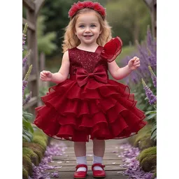 F B EMPIRE One Shoulder Net Fit & Flare Dress-picture-45