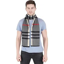 f fashiol.com Fashiol Winter Wear Woolen Thick Thermal Scarves Cum Stole Printed Soft Super Warm Neck Warmer Muffler Shall Scarf for Men and Women (Black)-picture-18