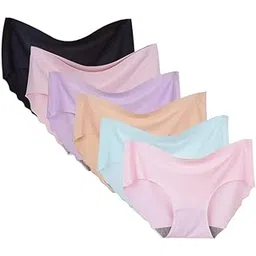 f fashiol.com Fashiol Women's Nylon Invisible No Show Regular Panty Full Coverage Stretchable Panties No Panty Lines Hipster - Multicolor - Pack of 2-picture-18