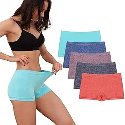 f fashiol.com Fashiol Women's Seamless Boyshort Panties Nylon Underwear Stretch Boxer Briefs, Multicolor. Size (28 Till 36)-picture-20