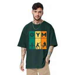 f Gallery Men Printed Drop-Shoulder Sleeves T-shirt-picture-20