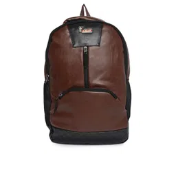 F Gear Unisex Brown & Black Solid Yakuza Leather Backpack-picture-36