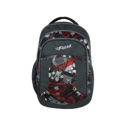 F Gear Unisex Grey & Red Graphic Contrast Detail Backpack-picture-22
