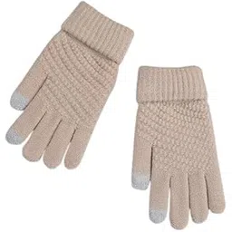 f s firmed string Firmed String WOMEN Warm Woolen Hand TOUCH Gloves Stretchable Winter Wool Biker Self Design Acrylic with Fingertip Touch (Free Size)-picture-32
