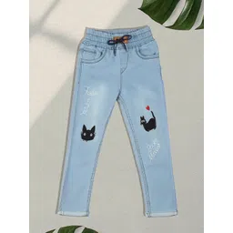 F2M Boys Embroidered Slim Fit High-Rise Clean Look Denim Jeans-picture-34