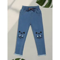 F2M Boys Embroidered Slim Fit High-Rise Denim Regular Trousers-picture-32