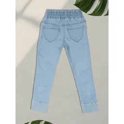 F2M Boys Embroidered Slim Fit High-Rise Joggers Trousers image 2