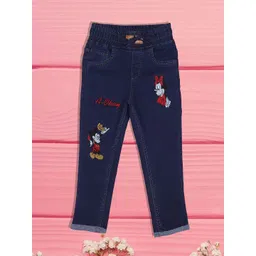 F2M Unisex Kids Low Distress Embroidered Stretchable Jeans-picture-51