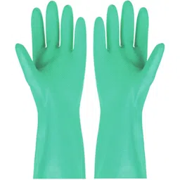 f8wares 12 Inches long Reusable Nitrile Chemical Resistant Rubber Hand Gloves for Industrial Purpose Janitorial Construction Gardening Home Kitchen Cleaning Gloves / Dish washing gloves Nitrile Safety Gloves-picture-11