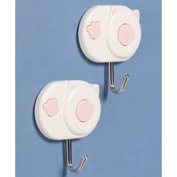 fab n funky Cat Shaped Self Adhesive Hook Pack of 2 - Pink image 1