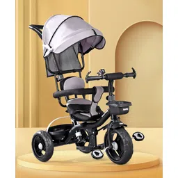 fab n funky 3 in 1 Tricycle Plug & Play with Tricycle with Canopy Plug N Play Kids Baby Tricycle with Parental Control Cushion seat and Safety Guard Rail - Grey-picture-13