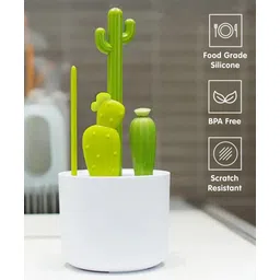 fab n funky 4 In 1 Bottle & Nipple Cleaning Brush Cactus Shaped - Green-picture-20