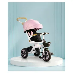fab n funky 5 in 1 Baby Tricycle with Parental Push Handle & 180° Reversible Seat - Pink-picture-17