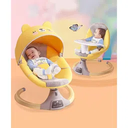 fab n funky Automatic Electric Swing Rocker with Dining Tray Rocker and Bouncer  - Yellow-picture-23