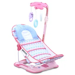 fab n funky Baby Bather With Toys - Pink| Reclining Seat| Spacious| Anti Skid Base| Head Support| Compact Fold| Travel Friendly| Washable Cover| Newborn| Boys & Girls-picture-30