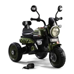 fab n funky Baby Wilfy Three Wheel Battery Operated Ride on Bike with Music & Lights - Dark Green| Pre-loaded Music with USB & AUX| Easy to Assemble| Comfortable Seat| Easy to Operate| Toy for 2+ yrs Boys & Girls-picture-38