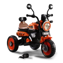 fab n funky Baby Wilfy Three Wheel Battery Operated Ride on Bike with Music & Lights - Orange| Pre-loaded Music with USB & AUX| Easy to Assemble| Comfortable Seat| Easy to Operate| Toy for 2+ yrs Boys & Girls-picture-35