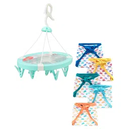 fab n funky Babyhug U Shape Reusable Printed Cloth Nappy Set Lace Large Pack Of 5 & hanger with 20 clips-picture-11