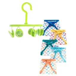 fab n funky Babyhug U Shape Reusable Printed Cloth Nappy Set Lace Medium Pack Of 5 & hanger with 6 clips-picture-13