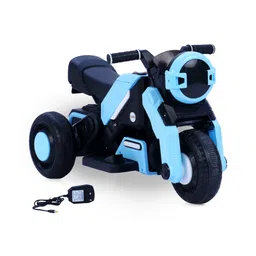 fab n funky Battery Operated Kids Ride On Bike- Blue| Music & Lights| 3 Wheels Bike| Safe Durable| Flashing Headlight| Electric Vehicle| Long-Lasting Rechargeable Battery| Toy for Boys & Girls-picture-13