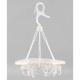 fab n funky Cloud Shaped Hanger With 18 Hooks - White-picture-10