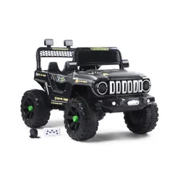 fab n funky Concrete Kids Battery-Operated Ride-On Jeep with Remote Control & Music - Black| LED Lights| Openable Doors| Comfortable Seat| Forward & Reverse|Rechargeable Battery|Toy for 2 to 5 yrs Boys & Girls-picture-23