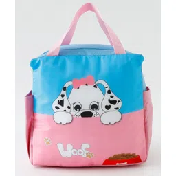fab n funky Dalmatian Insulated Lunch Bag for Kids - Pink & Blue| Thermal School Tiffin Bag| Lightweight Food Carry Bag with Handles for Boys & Girls-picture-22