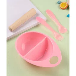 fab n funky Feeding Bowl With Spoon Fork & Food Masher - Pink-picture-15