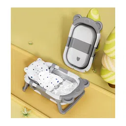 fab n funky Foldable Baby Bath Tub with Temparature Reading - Gray-picture-16