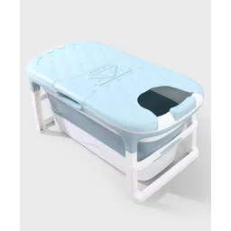 fab n funky Foldable Baby Bath Tub With Temperature Meter Large - Blue-picture-29