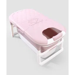 fab n funky Foldable Baby Bath Tub With Temperature Meter Large - Pink-picture-28