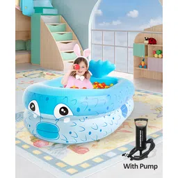 fab n funky Inflatable Baby Bath Tub with Manual Pump Fish Design & Print - Blue-picture-16