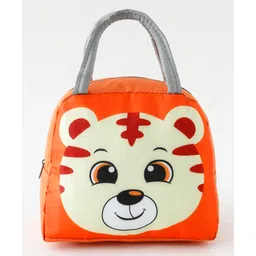 fab n funky Insulated Lunch Bag for Kids Orange | Thermal School Tiffin Bag | Lightweight Food Carry Bag with Handles for Boys & Girls-picture-28