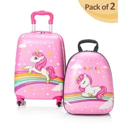 fab n funky Kid's Travel Suitcase Trolley Bag with Wheels - 18 Inches lugguage & 15 Inches Backpack-picture-12