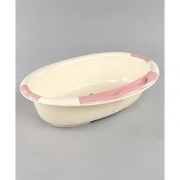 fab n funky Large Size Baby Bath Tub Cartoon & Text Print - Pink-picture-10