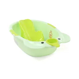 fab n funky Large Size Baby Bath With Bath Rack - Green-picture-19