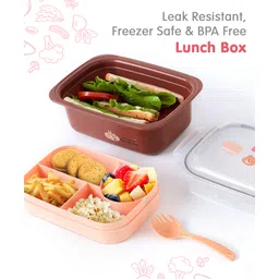 fab n funky Leak-Proof & Freezer Safe BPA Free Lunch Box - Brown-picture-35