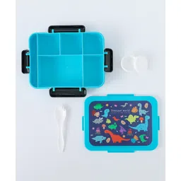 fab n funky Leak-Proof & Freezer Safe Dino Printed Lunch Box - Blue-picture-34