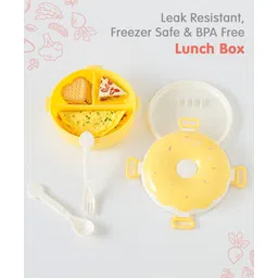 fab n funky Leak-Proof & Freezer Safe Donuts Shaped Lunch Box - Yellow-picture-15