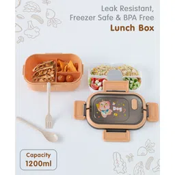 fab n funky Leak-Proof & Freezer Safe Lunch Box RabbitPrint - Yellow-picture-27