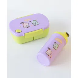 fab n funky Leak-Proof & Freezer Safe Lunch Box with Water Bottle Dino Print - Purple-picture-31