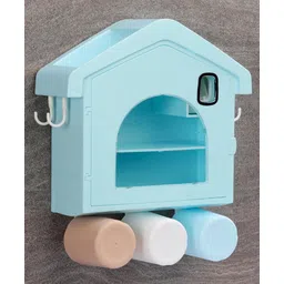 fab n funky Multipurpose Bathroom Storage Cabinet With 3 Toothbrush Holder Cups- Blue-picture-31