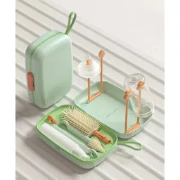 fab n funky Multipurpose Bottle & Nipple Cleaning Brush Set Along With Bottle Drying Rack - Green-picture-36