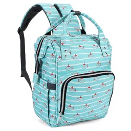 fab n funky Multipurpose Spacious Diaper Backpack Submarine Print - Turquoise Green| Adjustable Padded Shoulder Strap| Insulated Bottle Pouches| Smart Back Zipper| Wipes Dispenser-picture-37