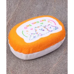 fab n funky Oval Shaped Baby Bath Sponge - Orange White (Print may vary)-picture-21
