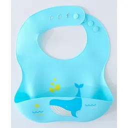 fab n funky Silicone Bib With Shark Print-  Blue-picture-11